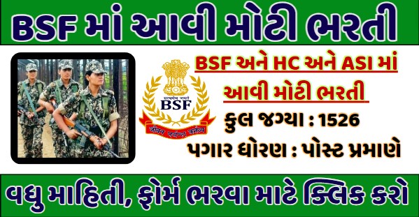 BSF Bharti 2024 :ધોરણ 12 પાસ માટે સરકારી નોકરી મેળવવા નિ સુવર્ણ તક અહિયા સંપૂર્ણ માહીતિ મેળવો