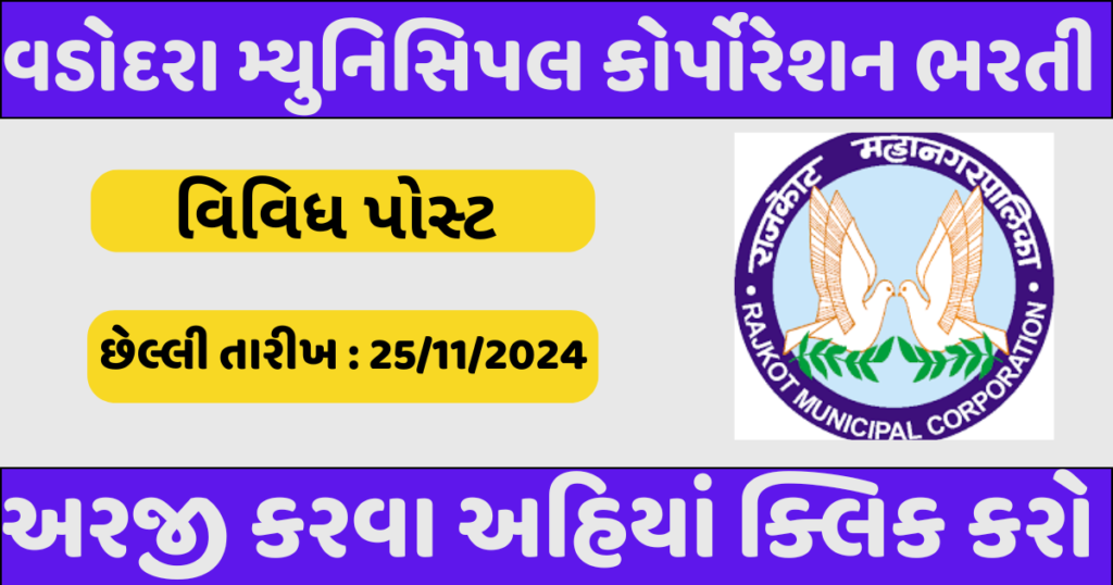 Vadodara Municipal Corporation Recruitment 2024 : click here to apply